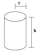 Sylinder med radius r og høyde h